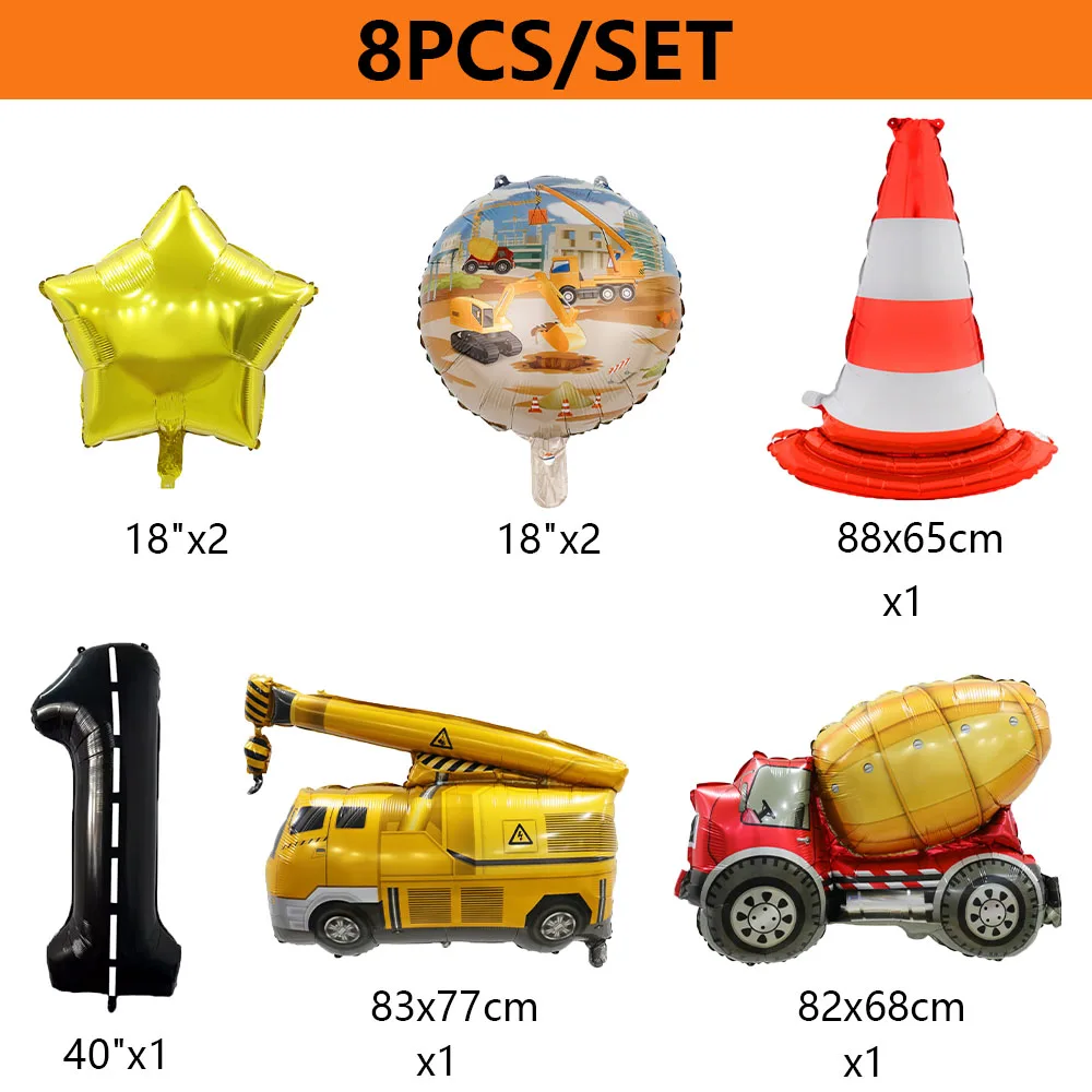 Строительный грузовик воздушные шары экскаватор цементный вилочный погрузчик