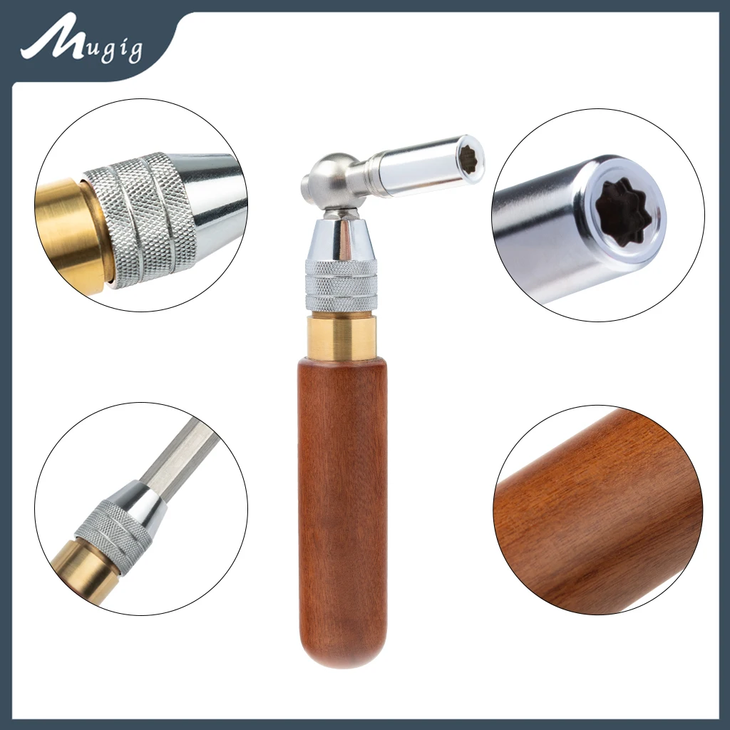 

Mugig Piano Tuning Hammer Telescopic Octagonal Core Rosewood Handle Mini-Extension Piano Tuning Tool Piano Tools