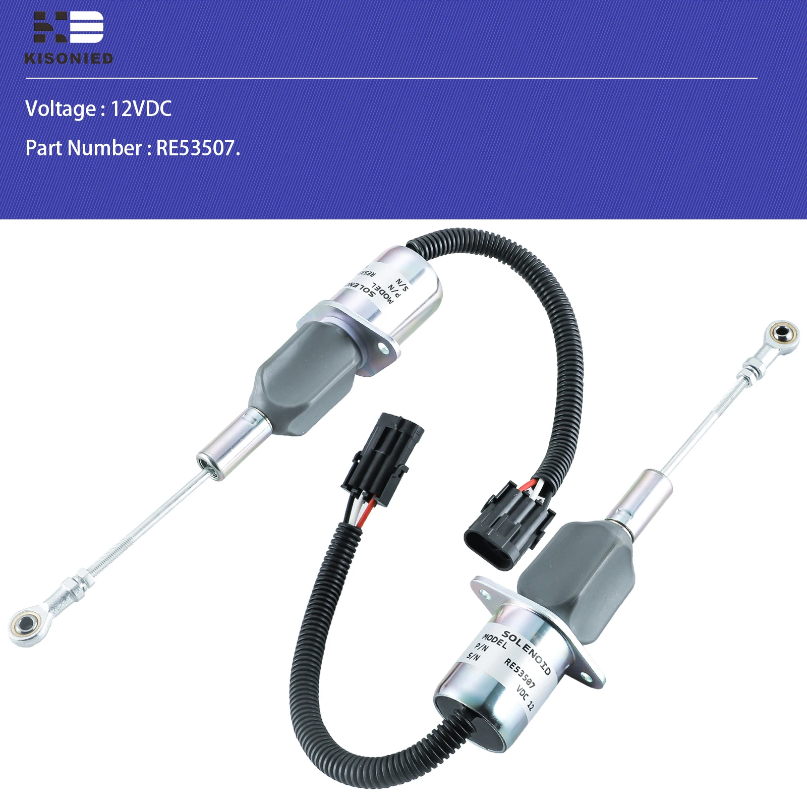 Соленоид отключения подачи топлива 12 В RE53507 для тракторов John Deere 2254 2256 2258 2264 2266 1450
