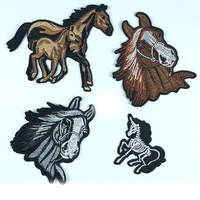 embroidery horse head appliques for clothes running horse iron on transfers sticker patch diy clothes decor sewing accessories