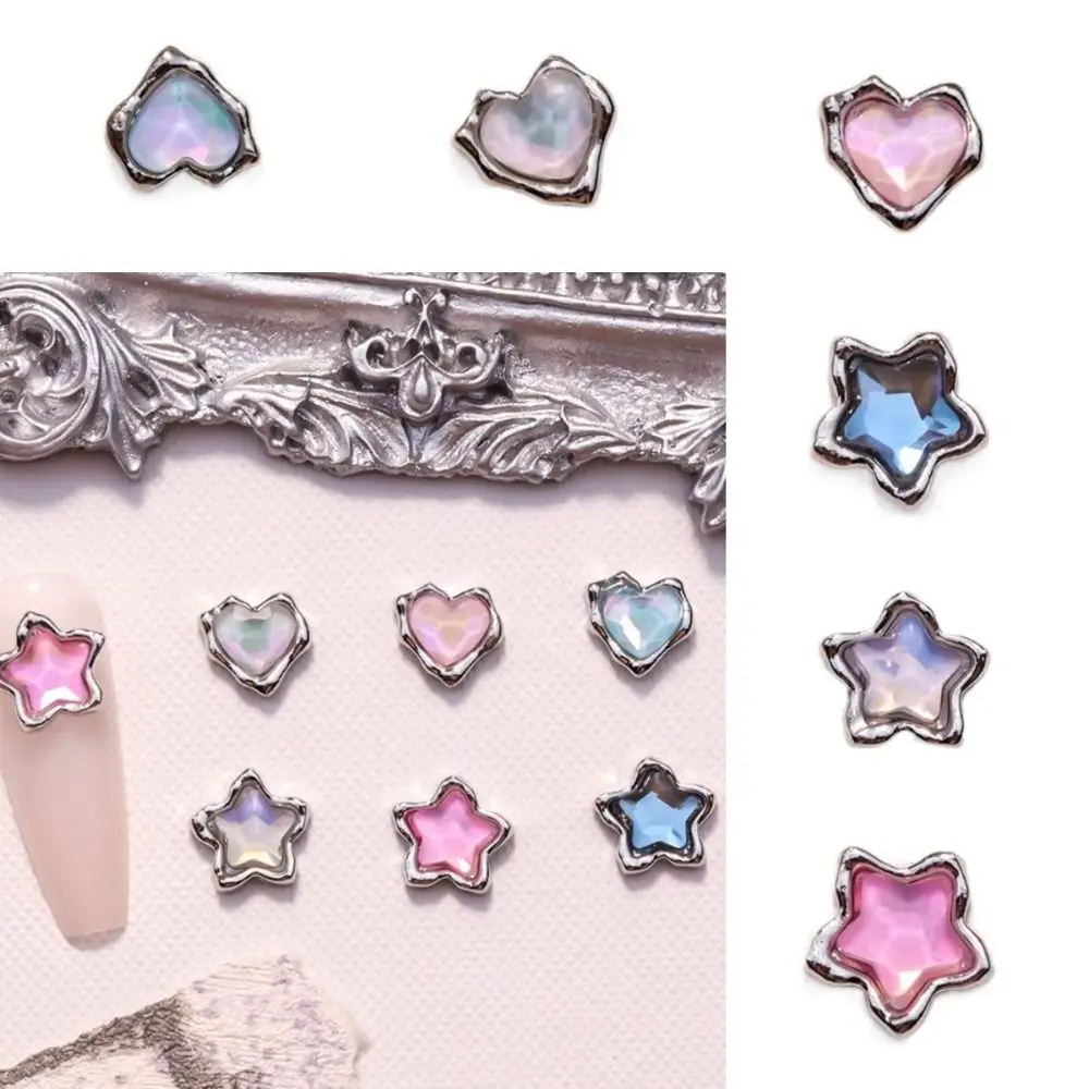 5 шт. Kawaii сплав пентаграмма дизайн ногтей Flash Ins 3D стразы для Partysu звезды любовь