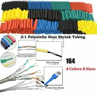 164 pcs 1 1 4mm internal diameter ul approved heat shrink tubing shrinkable sleeve protector electrical cable wire wrap kit