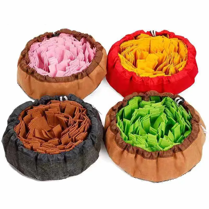 Dog Felt Padded Feeder Bowl Snuffle Mat For Dogs Training Olfactory Mat Cat Slow Feeding Bowl Food Dispenser Pet Puzzle Toy