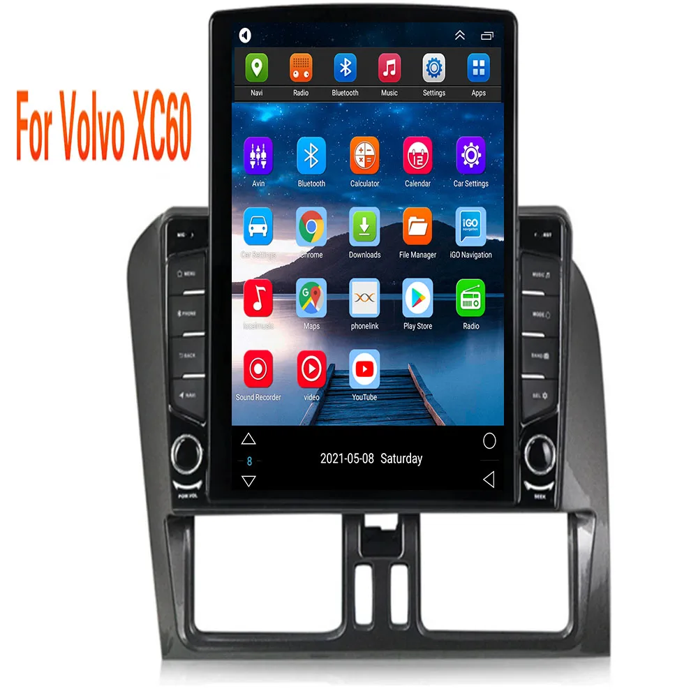 

8G+128G Android 12 Car Radio Audio Multimedia Player Tesla Style Carplay Auto 2 DIN For Volvo XC60 2009-2017 GPS Navigation BT