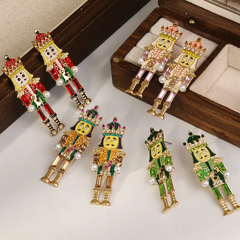 Милые серьги-подвески из сплава в виде гайкера Хрустальная корона Мультяшные