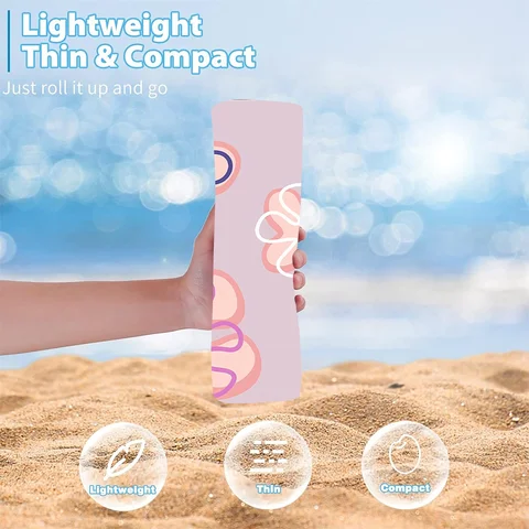Cute Flowers Beach Towel, Pink Oversize Quick Dry Beach Towel, Soft Swim Towels, Use for Courtyard Camping Outdoor Activities