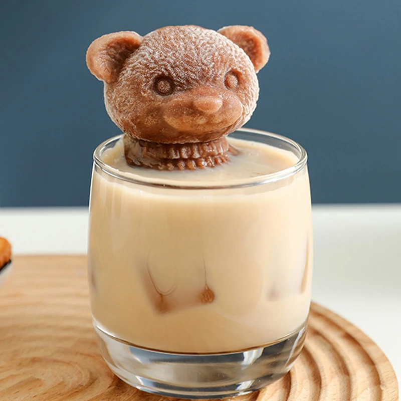 

Teddy Bear 3D Silicone Ice Cube Maker Chocolate Mold Ice Mould Whiskey Wine Drink Coffee Ice Cream Decor Tool Silicone Mold