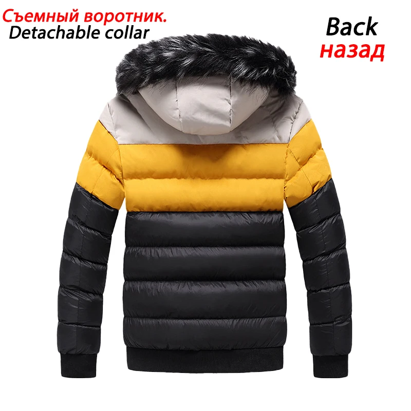 Men's 2022 Winter Jacket Casual Warm Thick Waterproof Parkas Coat Men Outwear Windproof Fur Collar Hat Parka Brand Jacket Male