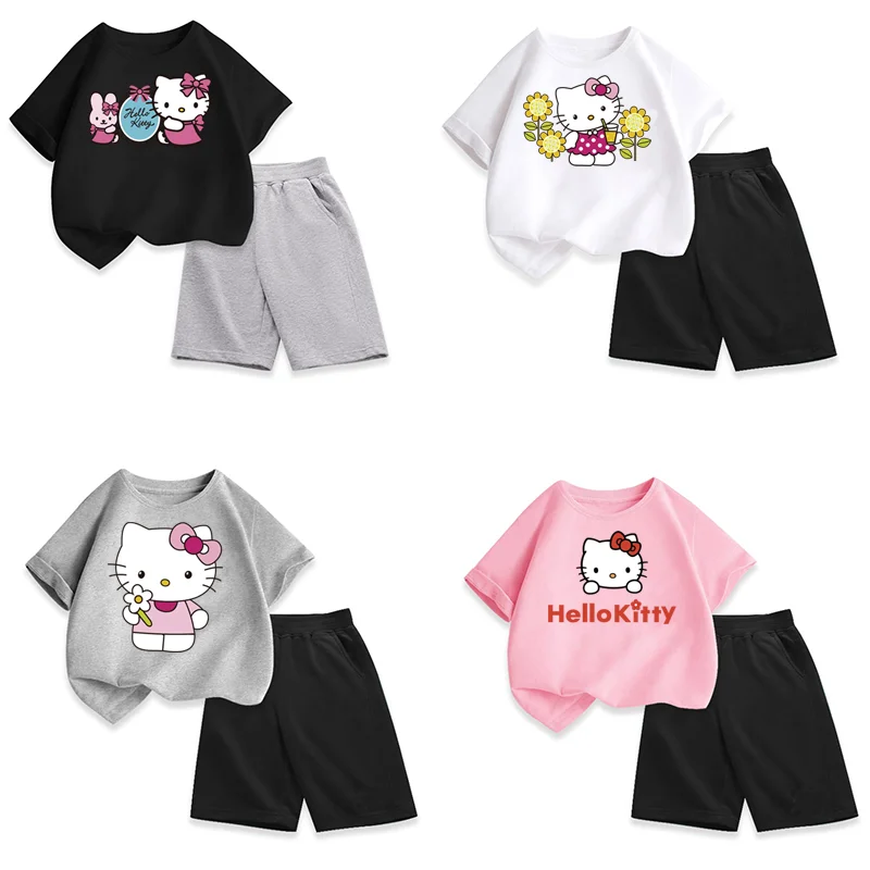 Термонаклейки Hello Kitty детские термоклейкие аппликации в полоску