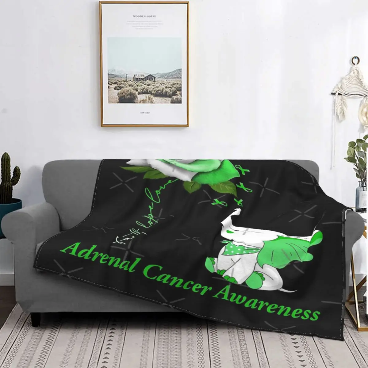 

Faith Hope-Manta a cuadros con capucha para el hogar, para la cama colcha, colcha para el cáncer de las adarrenales, Picnic