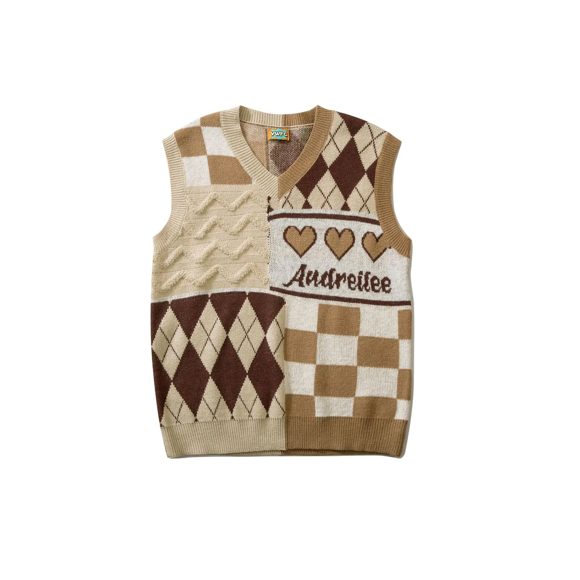 

Жилет мужской с V-образным вырезом, модный брендовый свитер в японском стиле, свободная парная кофта без рукавов, жилет цвета хаки, Осень-зима 2022