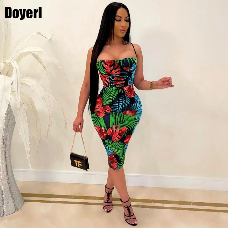

Женское облегающее платье с открытой спиной, обтягивающее платье средней длины с цветочным принтом, одежда для вечеринки в ночном клубе, ле...