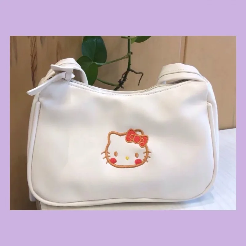 

Домашняя сумка Hello Kitty с вышивкой для подмышек, детские сумки для девочек, кошельки и сумки, сумка через плечо