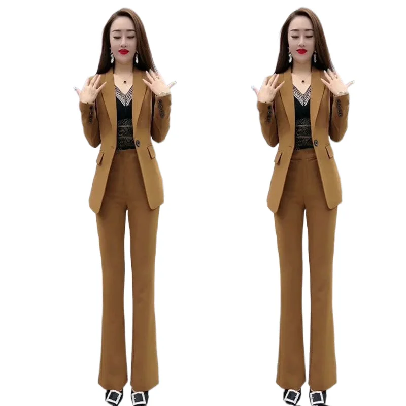 Summer New Slim Fit Jacket Blazer Pencil Pants Two Piece Set Elegant Women's Pants Suit Office Manager Outfits Clothing