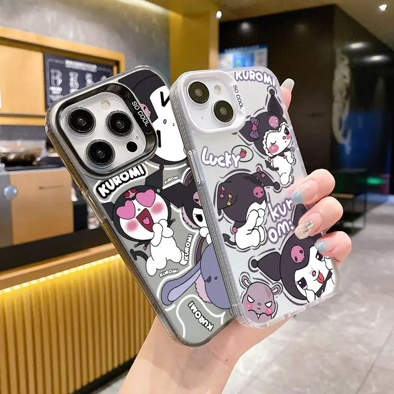 Серебряное покрытие Sanrio Kuromi для OPPO A18 A15 A3S A17 A36 A96 A78 A98 A55 A74 A94 A31 A53 2020 A3X REON 12F 11F 12 Pro