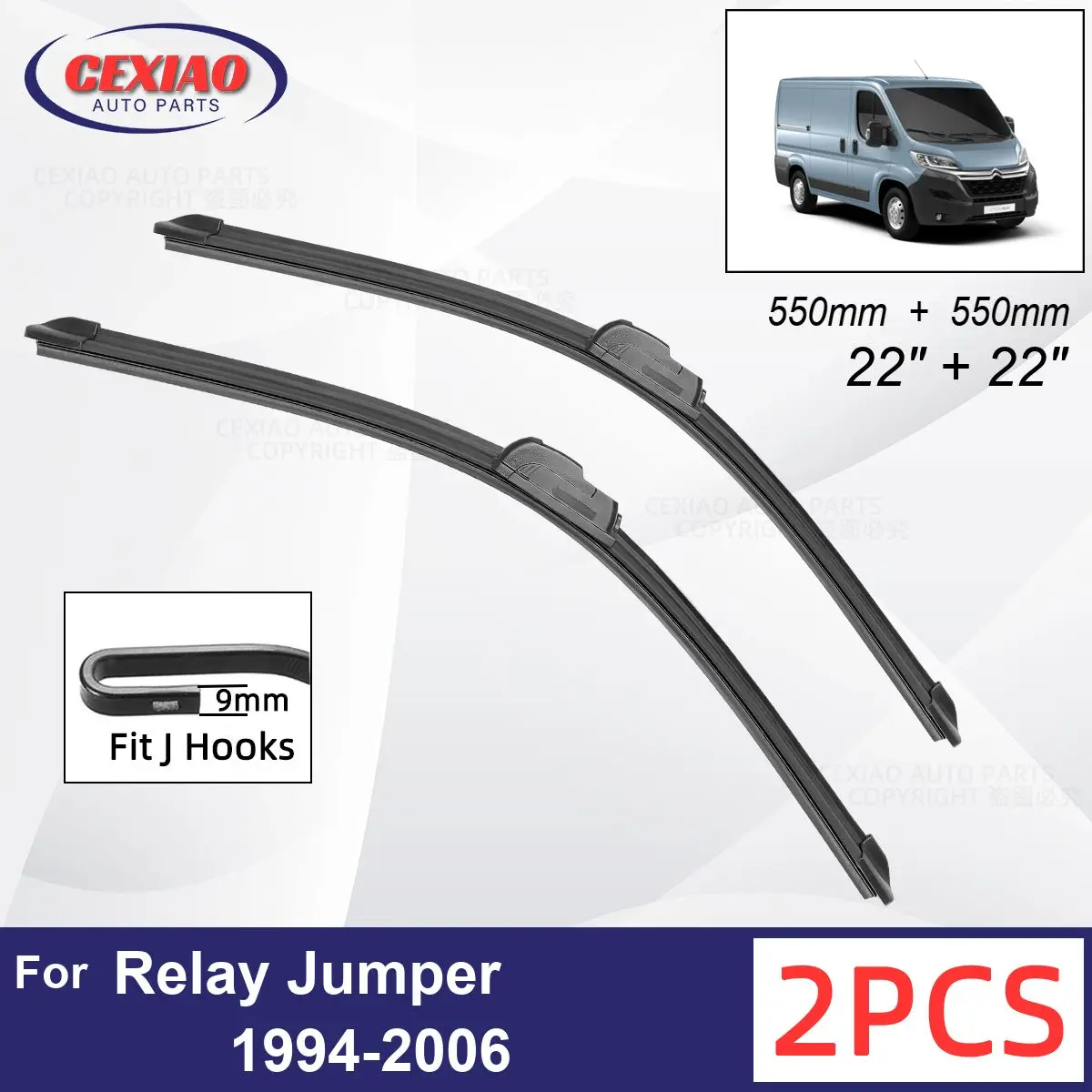 

Car Wiper For Citroen Relay Jumper 1994-2006 Front Wiper Blades Soft Rubber Windscreen Wipers Auto Windshield 22" 550mm