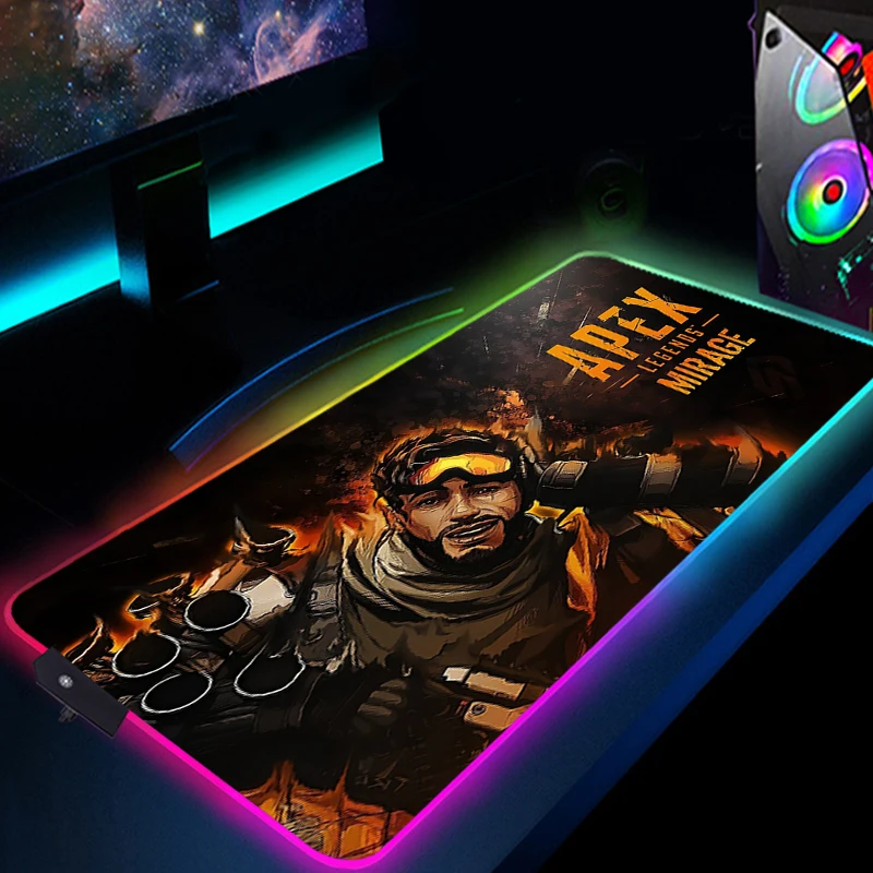 

Симпатичный игровой коврик для клавиатуры и мыши Valorant с Rgb-подсветкой, компьютерный коврик, аксессуары для ПК и геймеров, аниме, Настольная з...