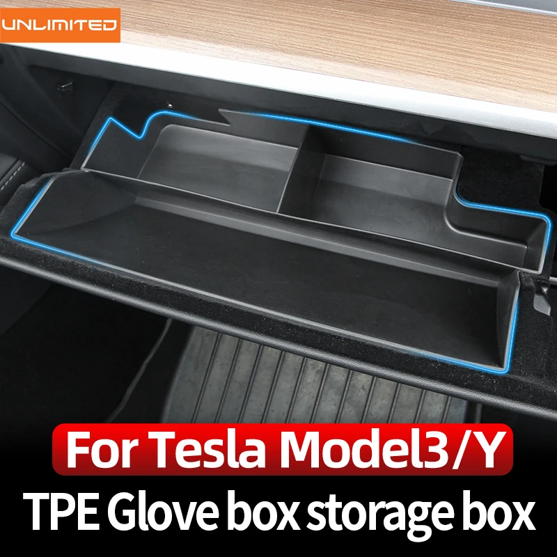 

Ящик для перчаток Tesla 2021-2022 Model 3 Model Y, встроенная перегородка, ящик для хранения, аксессуары для украшения интерьера