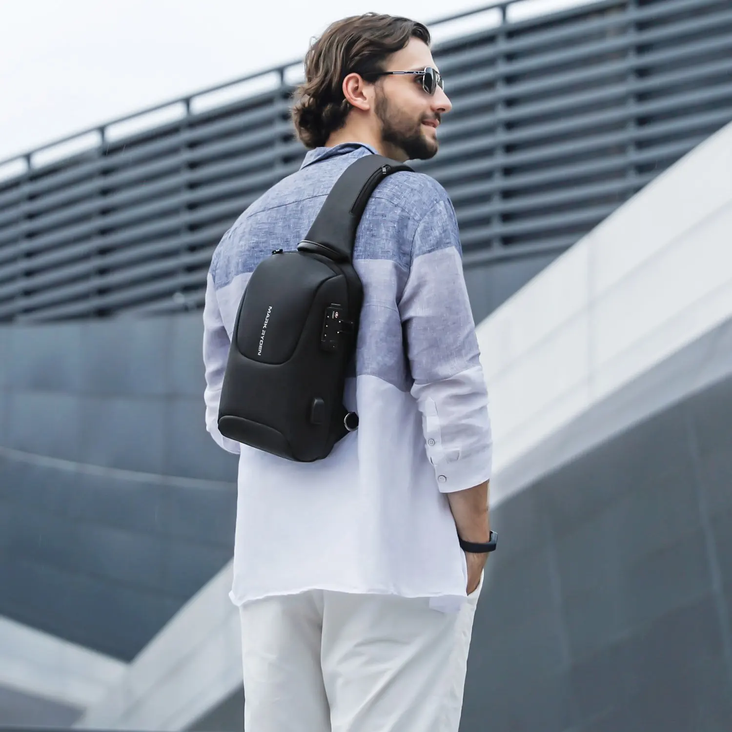 Мужская сумка-слинг Mark Ryden водонепроницаемая сумка через плечо с замком TSA