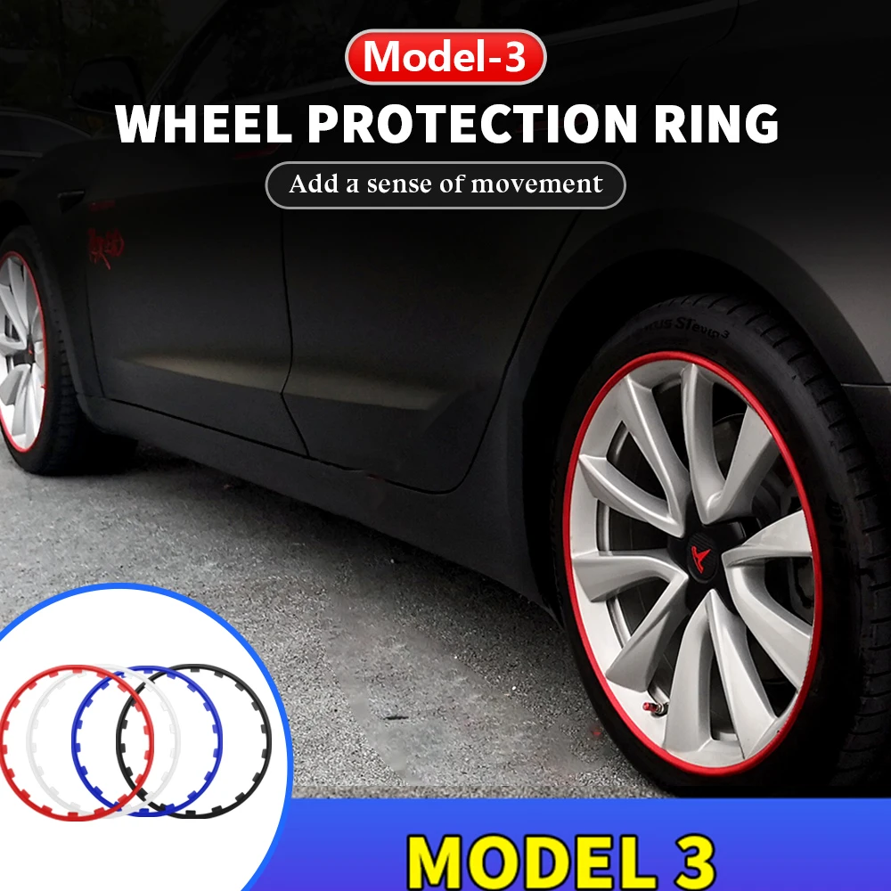4 шт., защитная лента для обода колеса автомобиля Tesla 2017 2018 2019 2020 2021 Model 3