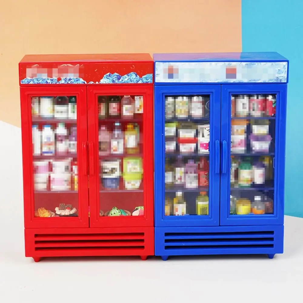 Двухдверный кукольный домик 1:12 мини-холодильник серебряная морозильная камера