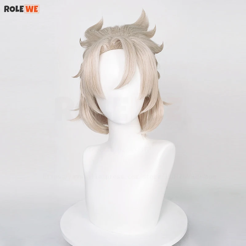 Albedo косплей парик из игры ударопрочный льняной Плетеный короткий термостойкие