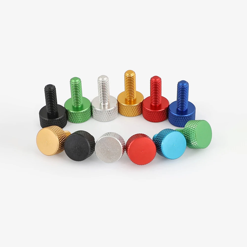 

5/10/20/50Pcs M4 Knurled Screws Length 6/8/10/12mm Aluminum Alloy Thumb Screws Colourful