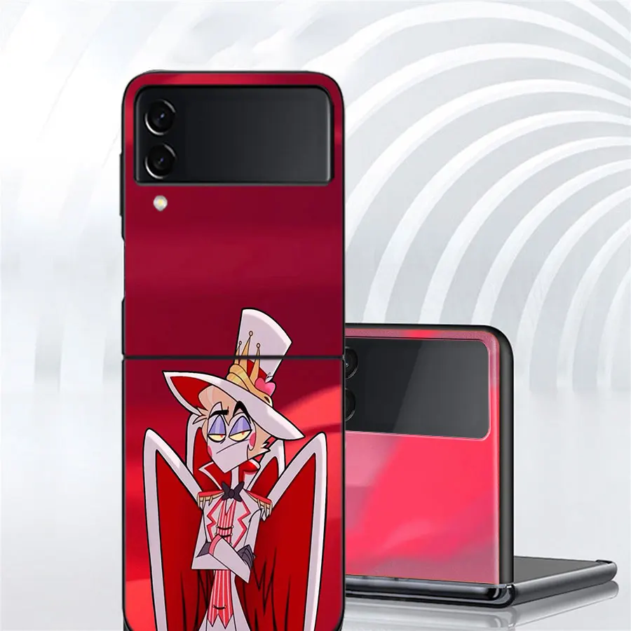 H-Hazbin Angel Dust Hotel Phone для Samsung Galaxy Z Flip 5 4 3 5G Чехол чехол 6 Черные чехлы Shell PC Fundas Sho