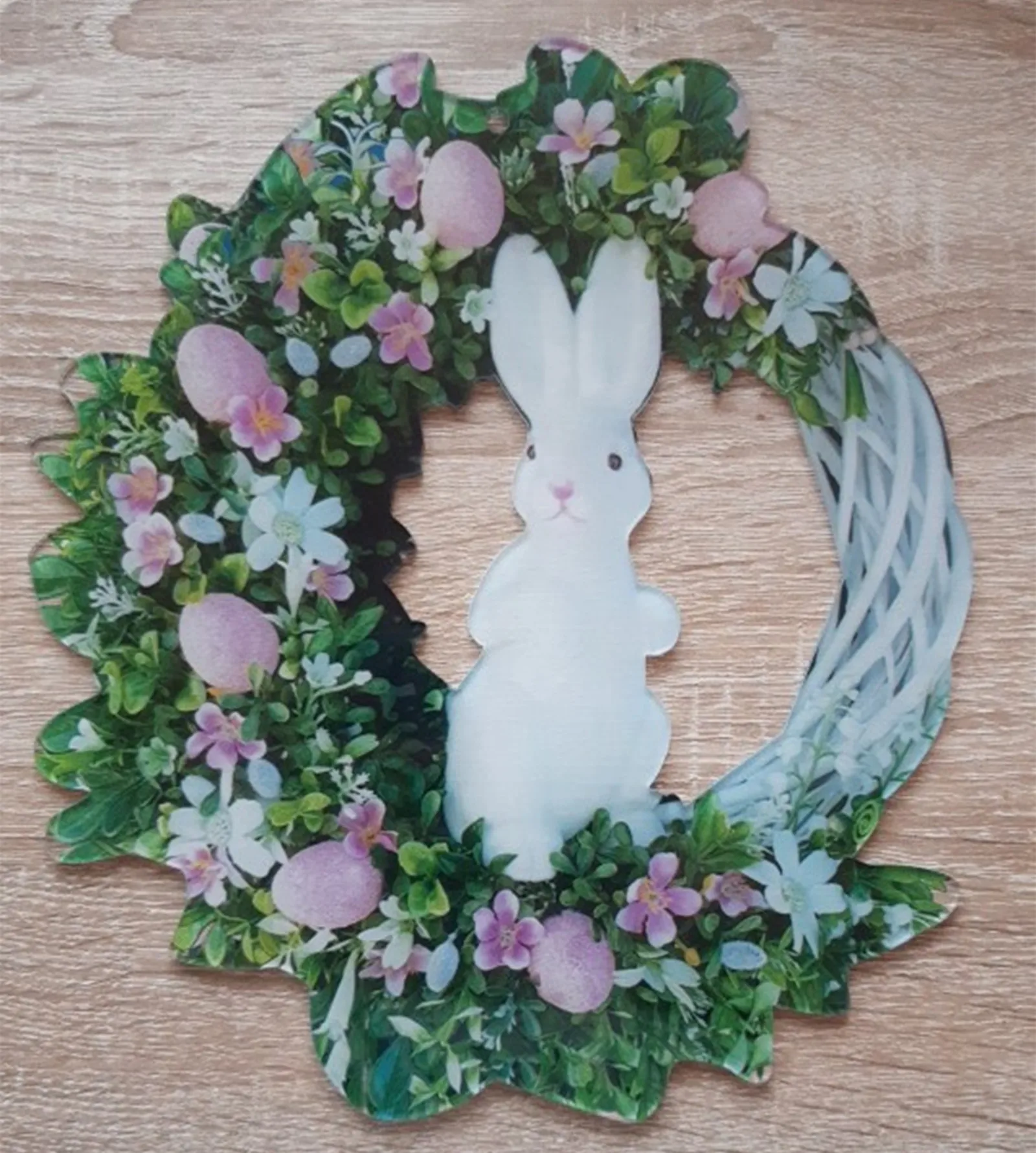 

2022 Happy Easter Bunny Garland Home Outdoor Garden Door Wall Decoration Artificial Easter Rabbit Wreath Hanging Ornament Decore