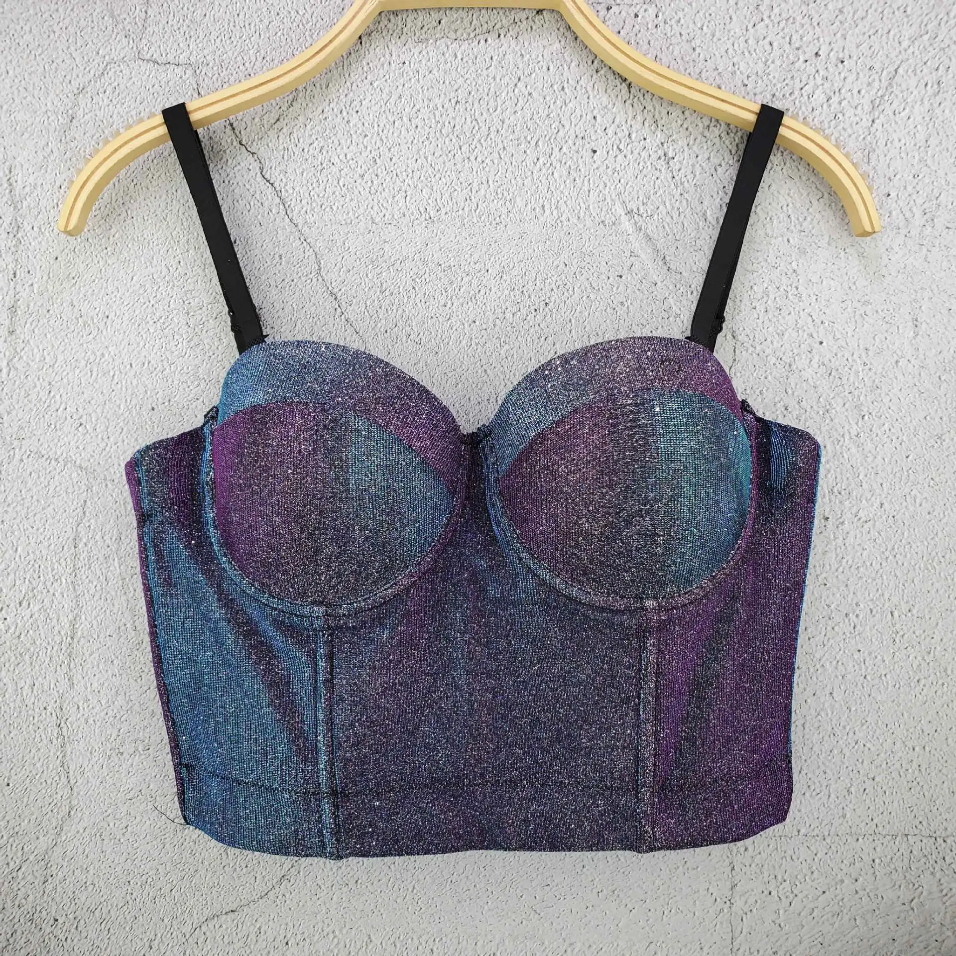 

Fashion Casual Mesh Push Up Bralet Women's Corset Bustier Bra Night Club Party Long Sexy Cropped Top Vest