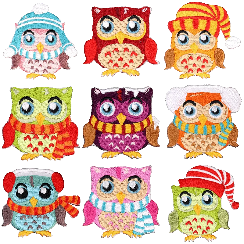 

Iron on Owl Cartoon Children Patches for Clothing Kids Embroidery Badges Bird Patch Anime Applique Sewing Stickers on Clothes