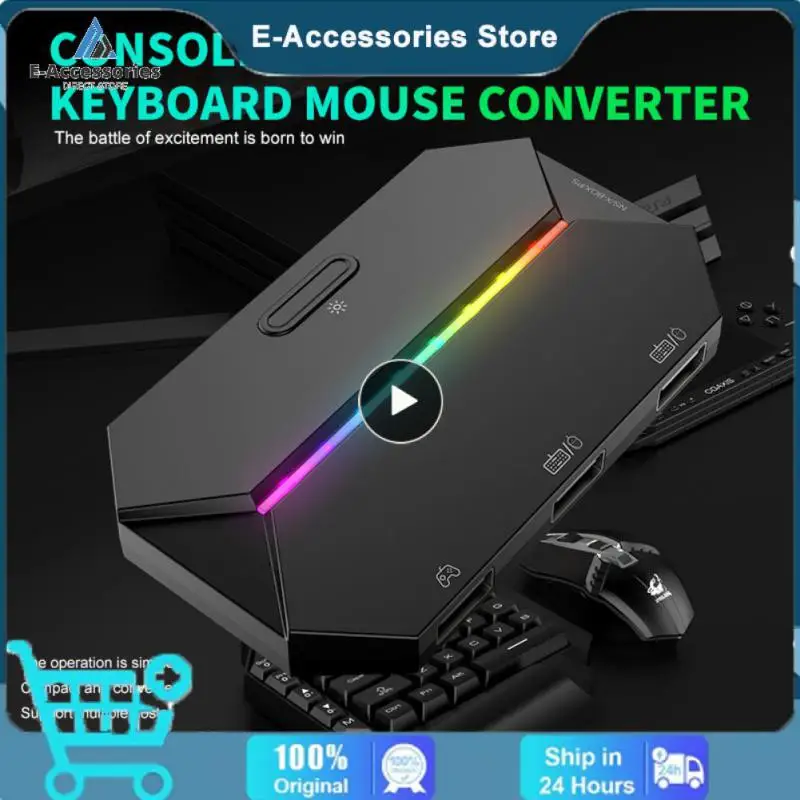 

Native Support Mouse Converter Flash Of Light Game Console Multifunctional Multi Color Transformation Wired Mobile Controller