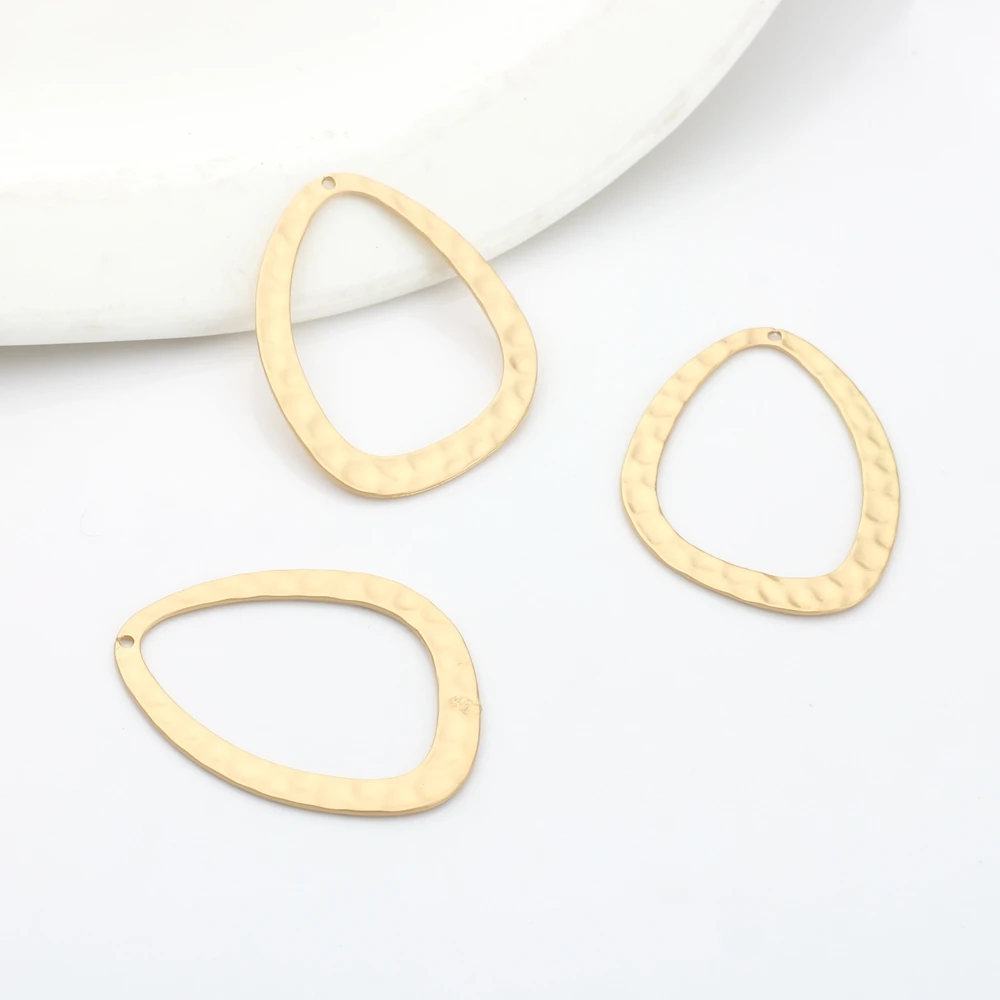 

10pcs/lot 41*33mm Zinc Alloy Geometric Hollow Ripple Water Drop Charms Connector For DIY Fashion Earrings Accessories