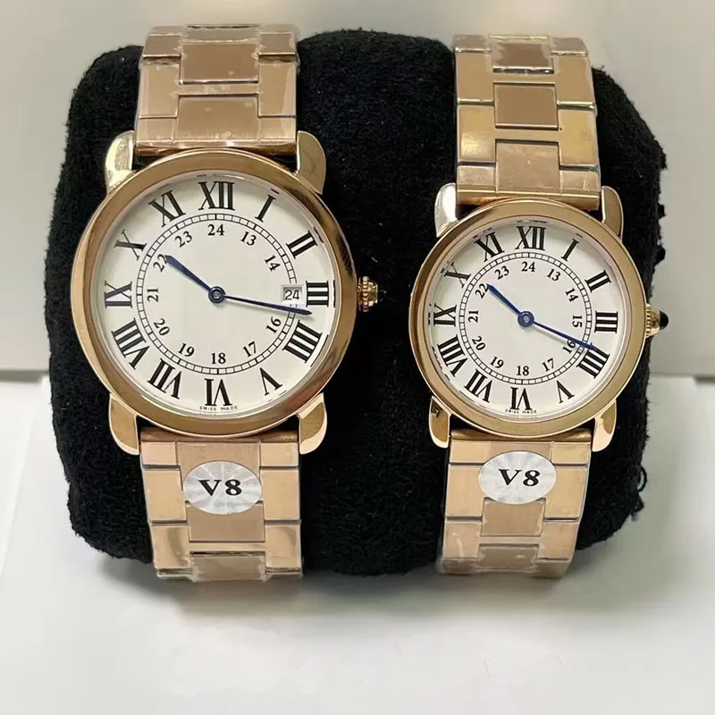 High Quality Luxury Brand Fashion Classic Ronde Lovers Watch Men 39MM Wristwatch Women 29.5MM Clock