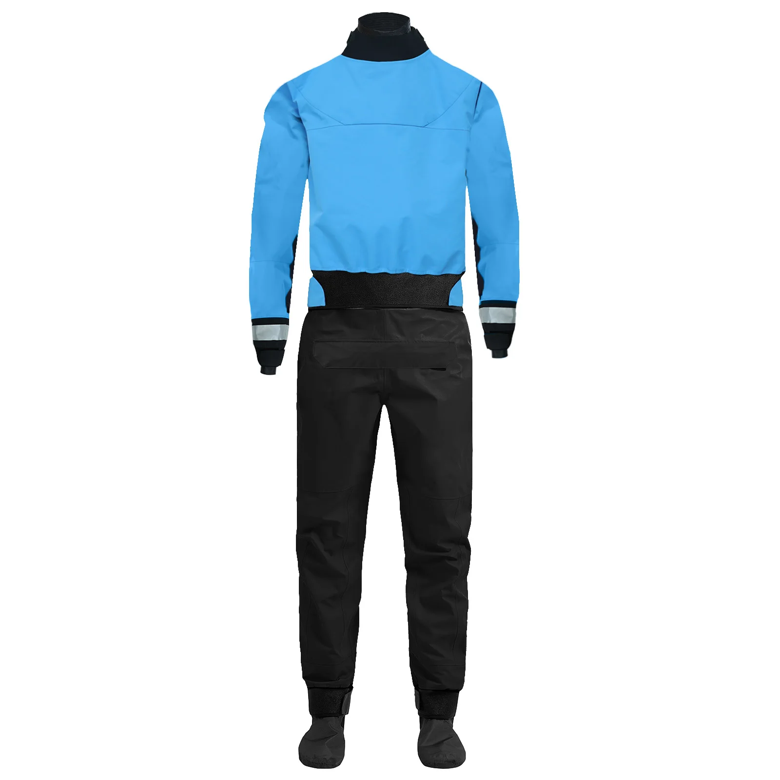 

Men's Kayaking Dry Suit Surfing Fly Fishing Three-Layer Waterproof Fabric Neoprene Cuffs And Neckline One Pieces Drysuit DM36