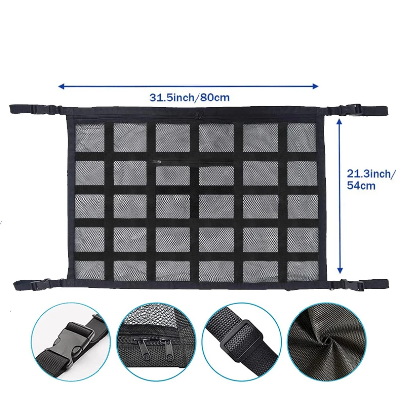 

Car Ceiling Storage Net Vehicle Ceiling Storage Net Pocket Roof Interior Cargo Net Bag Automobile Portable Trunk Storage Pouch
