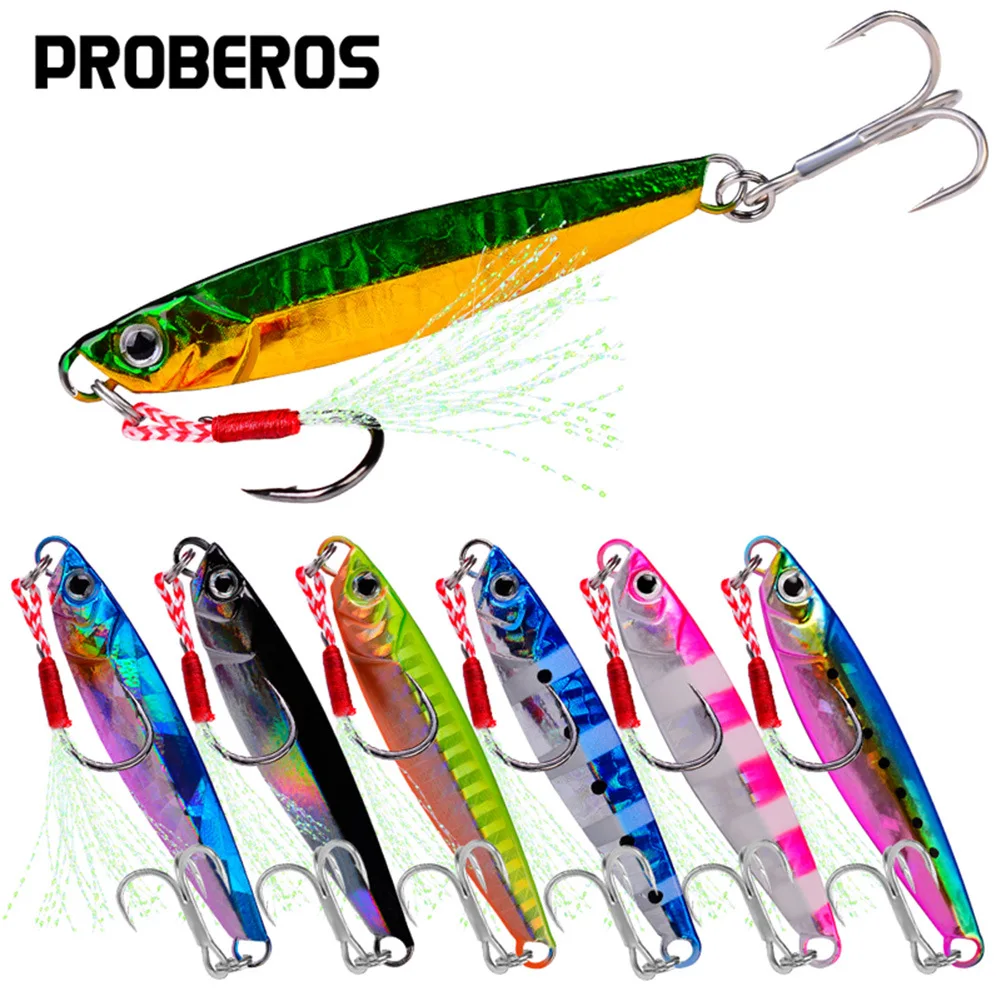 

PROBEROS 1pcs Sink Luminous Fishing Lure Bionic Spinner Bait Jigging Lure 7g 10g 14g 17g 21g Mantapbait Fishing Tool