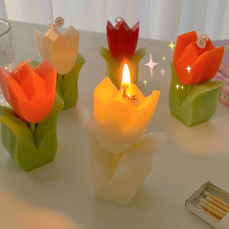 

Tulip Flower Candle Scented Candle Aromatic Paraffin Wedding Souvenir Party Decor Cute Candles Tulipcand Aromatherapy Decoration