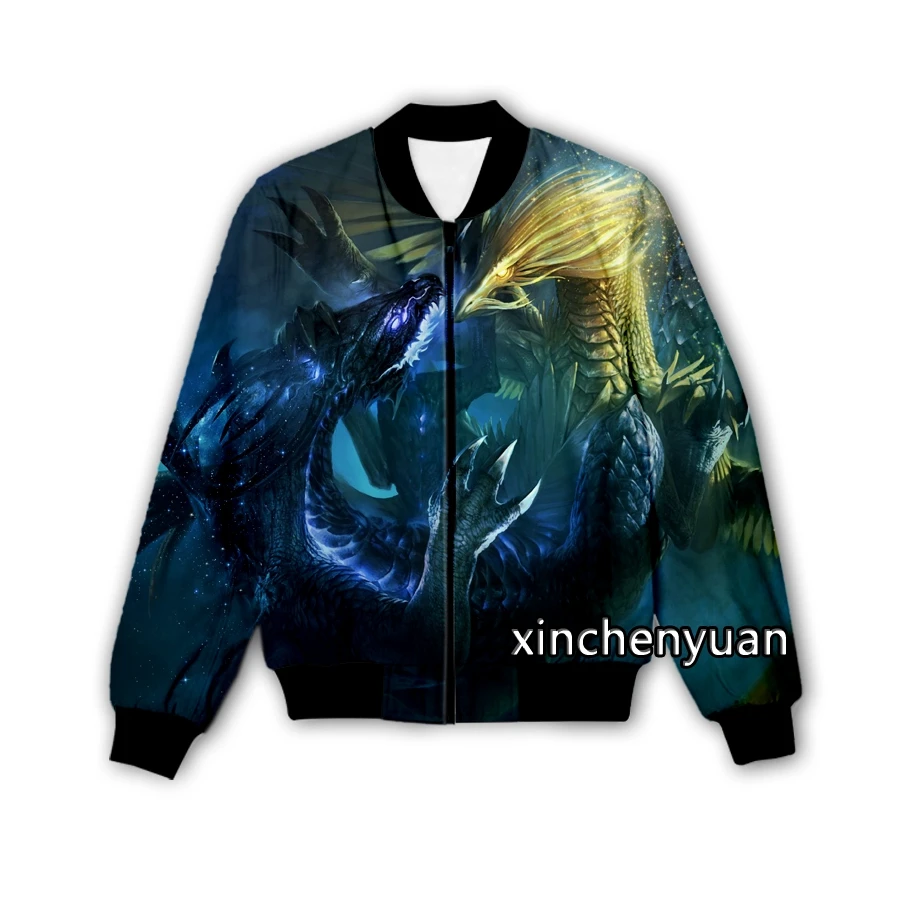 Xinchenyuan Новая Мужская/женская повседневная куртка с 3D принтом дракона модная