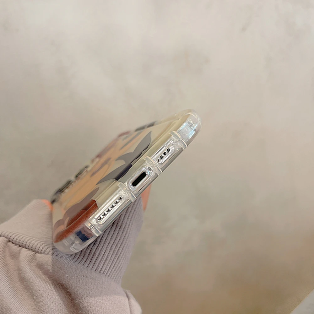 Clear Flower Phone Cases For iPhone 11 12 13 14 Pro Max Case iPhone XR X Xs 6 6s 7 8 Plus SE 2022 2020 Airbags Square Soft Cover