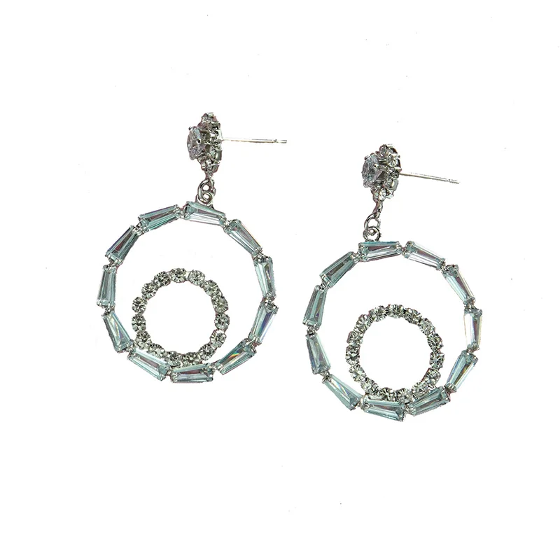 Новые большие серьги-кольца со стразами и цирконием для женщин интернет-красный