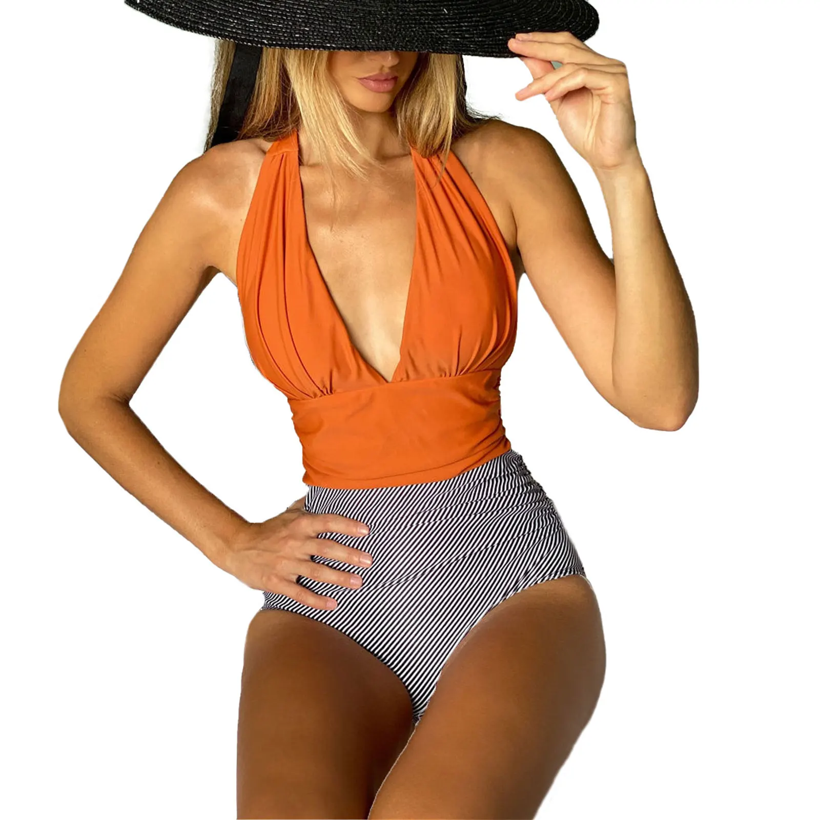 Женский слитный купальник-бикини одежда для купания ванны 2024 купальник-танкини