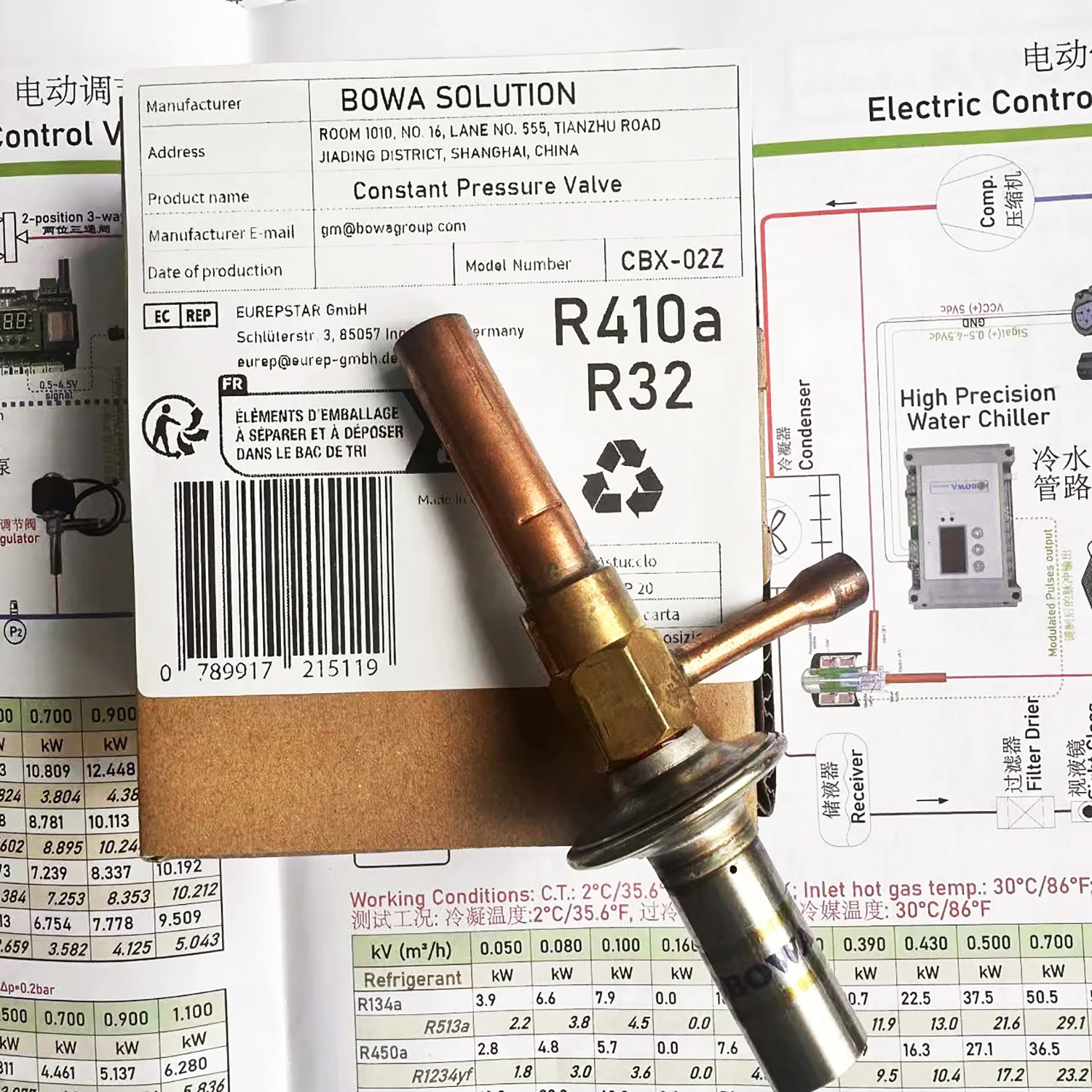 

Клапан постоянного давления работает как обход горячего газа осушителя воздуха от ледяного блока для защиты испарителя (защита от замерзания)