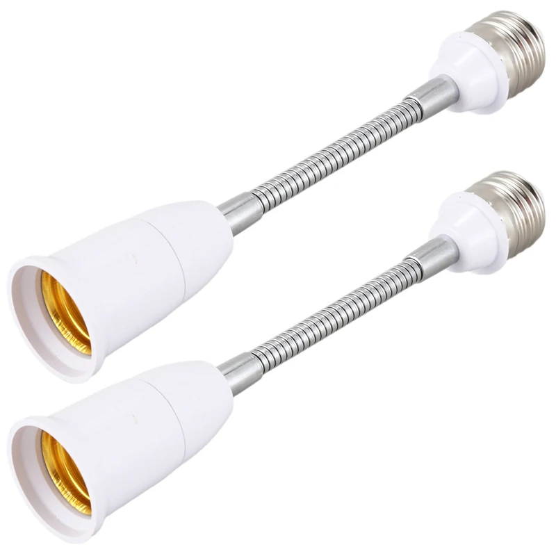 

New 2X Light Lamp Bulb Flexible Extension Converter E26 Socket 18Cm Long