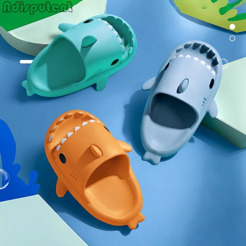

Shark Slippers Women Flip Flops Catroon Slides Clapper Shark Sandals Summer Soft Eva Outdoor Home Slippers Beach Shoes For Men