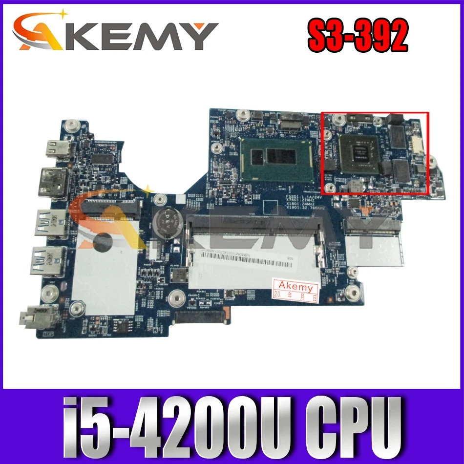 Материнская плата для ноутбука ACER Aspire S3-392 i5-4200U материнская 12265-2 SR170 N14M-LP-S-A1 DDR3 |
