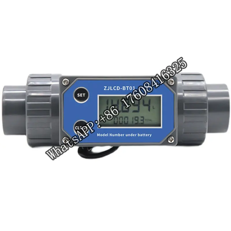 

Digital Display Flowmeter NPN Electronic LCD Turbine Flow Meter DN40 PVC Pipe Liquid Water For Farm/Garden Irrigation