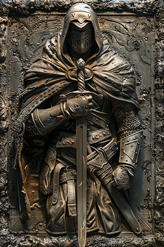 

Металлическая табличка Европейские средневековые рыцари-убийцы