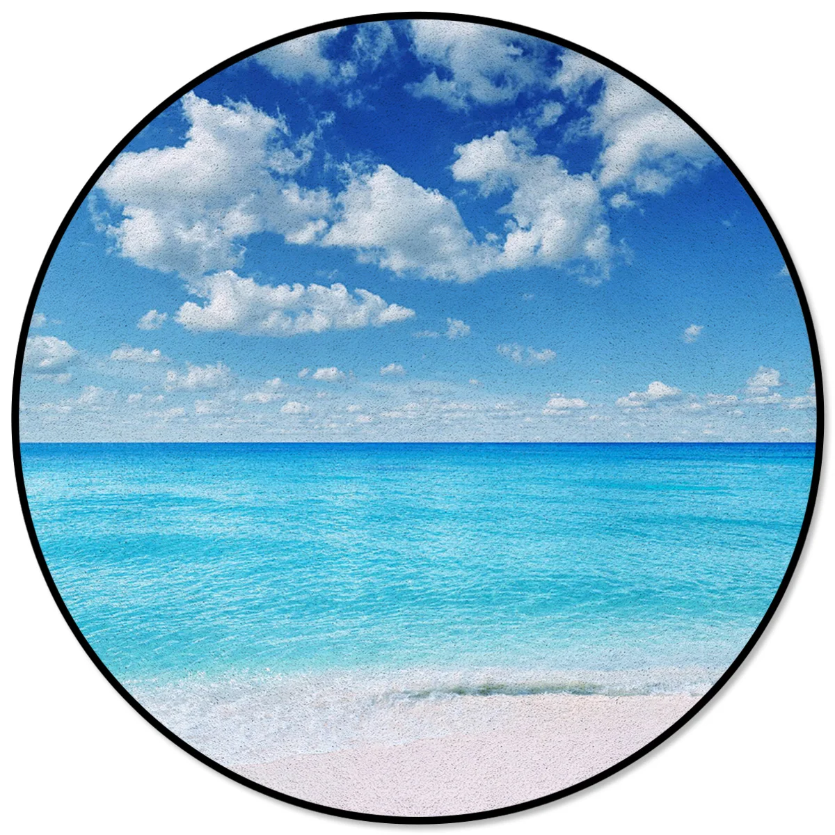 

Beach The Sea Blue Sky White Clouds The Scenery Rugs And Carpets For Home Living Room Round Rug For Children Rooms Non-slip