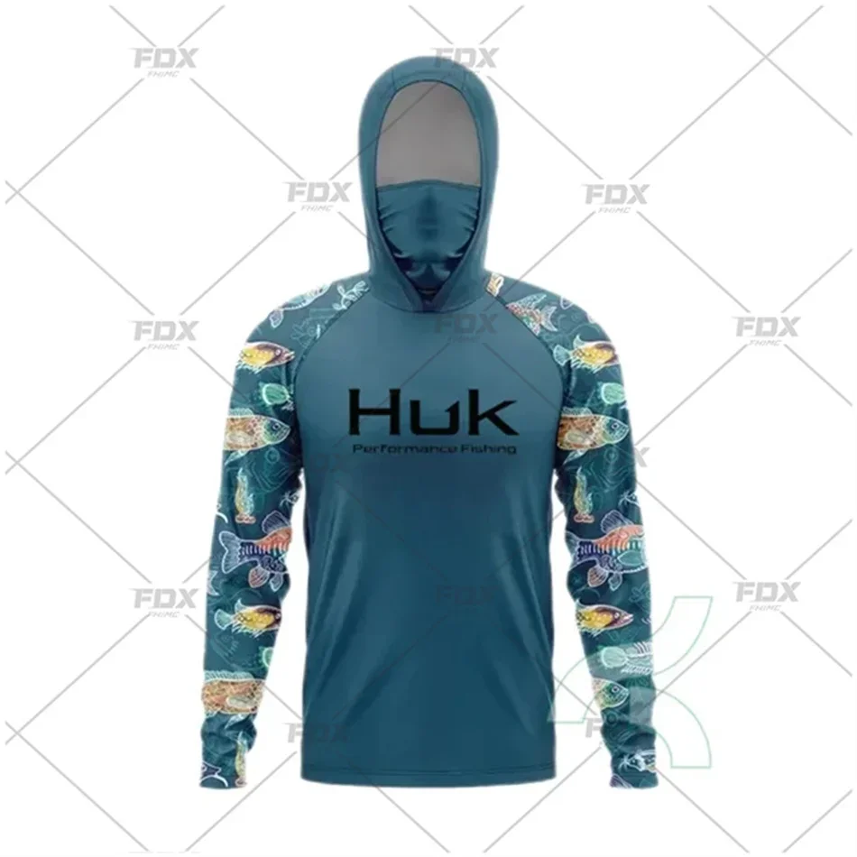 Фото HUK рубашки для рыбалки, маска, гетры, толстовка, одежда для мужчин, одежда для рыбалки с длинными рукавами, защита от ультрафиолета, футболки для рыбалки с защитой от комаров №5